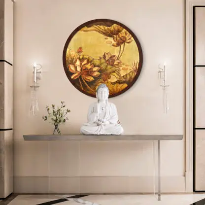Nhật liên hoa - Tranh sen tròn phòng thờ - Hình ảnh 3