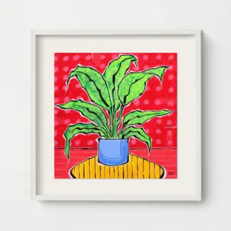khung hộp cây chuối nền đỏ 80x80 1