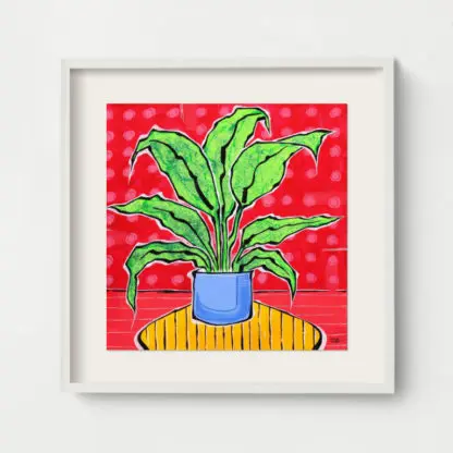 khung hộp cây chuối nền đỏ 80x80 1