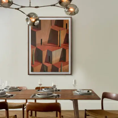 khung hộp. trừu tượng lập thể 60x80 nau 2