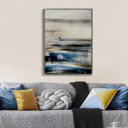 Tranh canvas trừu tương mảng màu xanh lam - CV 143173 - Hình ảnh 2
