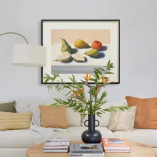tranh khung kính những quả lê trên bàn 60x80 1