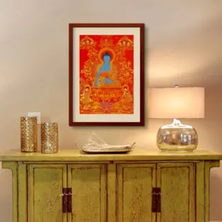 Tranh Phật màu đỏ 1.1 50x70