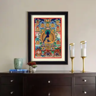 Tranh Phât màu trung tính tranh canvas lụa 4.1 50x70