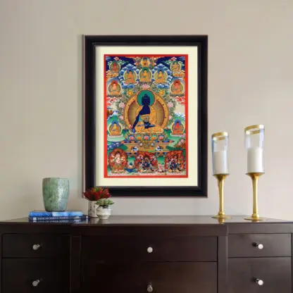 Tranh Phât màu trung tính tranh canvas lụa 4.1 50x70