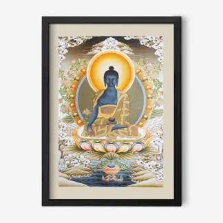 Tranh Phật nền màu vàng 2 50x70