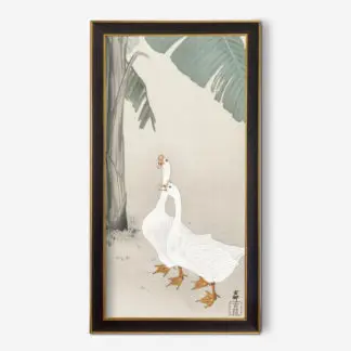 Two geese at banana tree (1900 - 1945) by Ohara Koson (1877-1945)