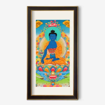 Tranh Phật Dược Sư Cư Sĩ - Tranh treo phòng thờ 40x80