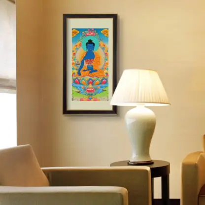 Tranh Phật Dược Sư Cư Sĩ - Tranh treo phòng thờ 40x80 - Hình ảnh 2