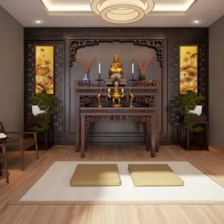 Bộ 2 tranh Tả hữu liên hoa sơn mài 2