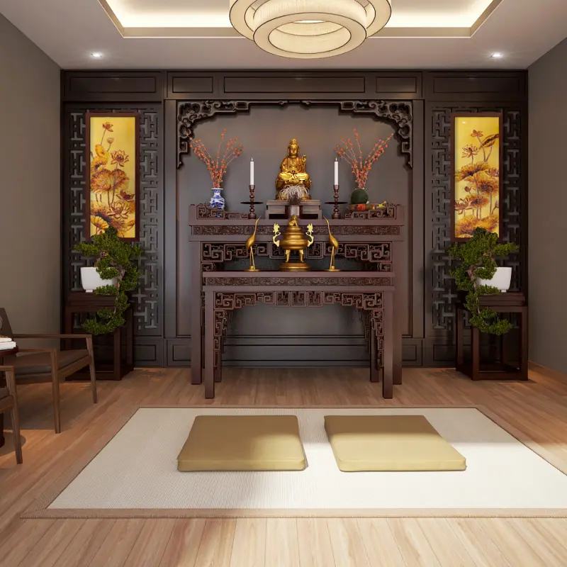 Bộ 2 tranh Tả hữu liên hoa sơn mài 2