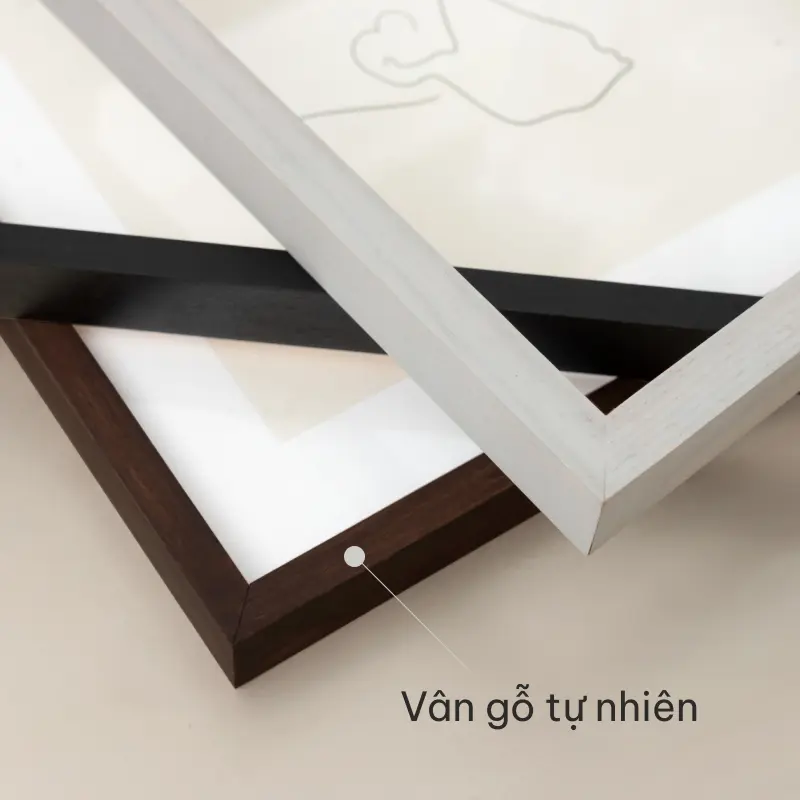 Khung tranh gỗ sồi với chất gỗ tự nhiên
