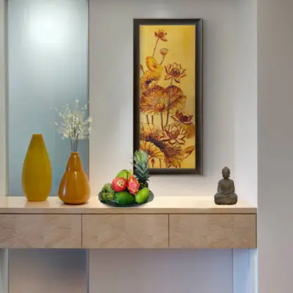Tả hữu liên hoa sơn mài khung composite 1