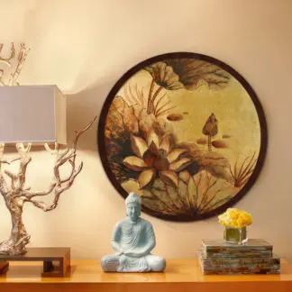Tranh hoa sen Nguyệt liên hoa sơn mài trang trí phòng thờ 2
