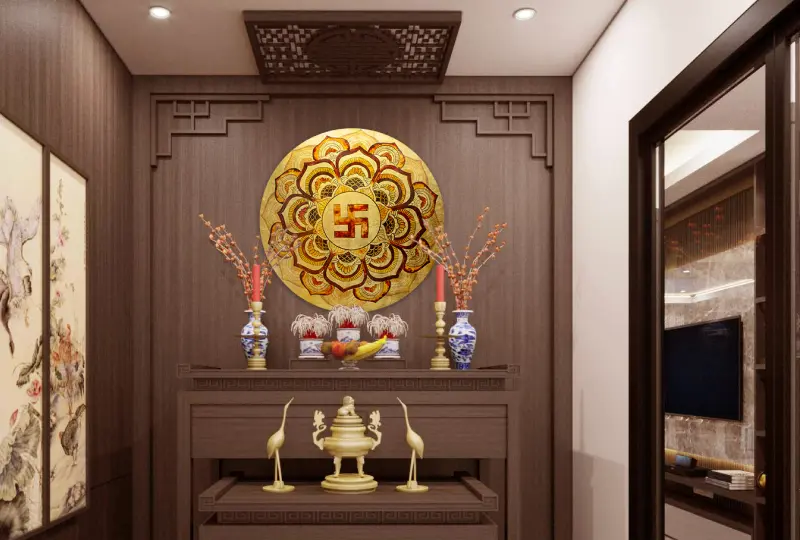 Tranh phòng thờ mandala tròn