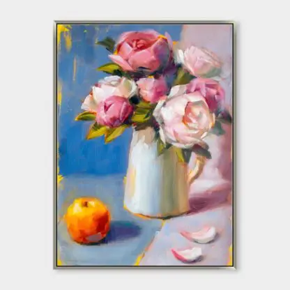 Lọ hoa mẫu đơn cavas 50x70 | 60x80