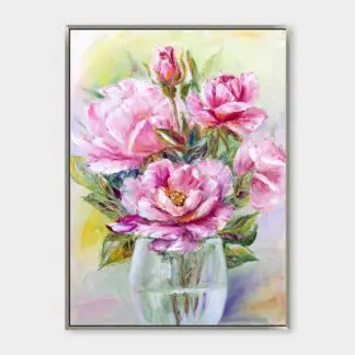 Lọ hoa mẫu đơn nở rộ Lọ hoa mẫu đơn cavas 50x70 | 60x80
