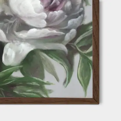 Tranh hoa mẫu đơn canvas khung nâu - PE1 - Hình ảnh 3