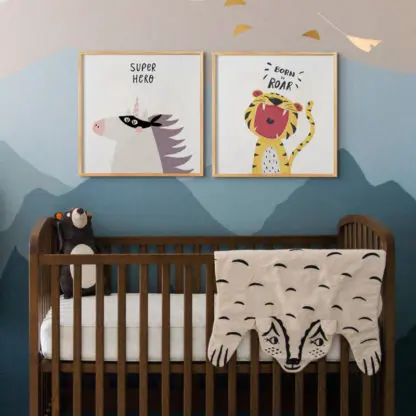 Hổ và ngựa- Bộ 2 tranh cho phòng bé