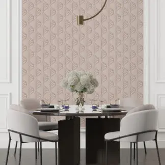 Luxe line giấy dán tường hồng phấn 3
