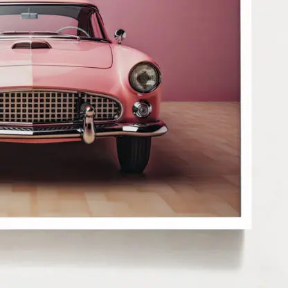 Pastel classic - Tranh xe hồng khung kính hiện đại - Hình ảnh 3