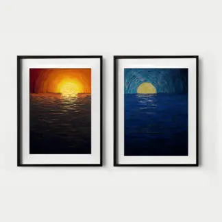 Sunset n sunrist - Tranh hiện đại khung kính