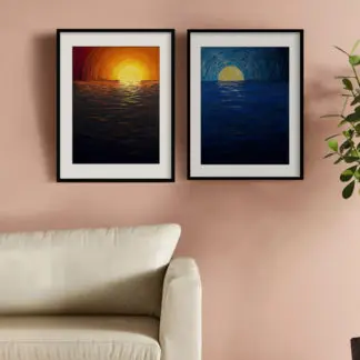 Sunset n sunrist - Tranh hiện đại khung kính