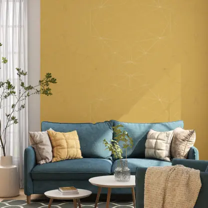 diamond lines giấy dán tường vàng 3