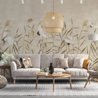 Hạc Indochine - Tranh dán tường phòng khách