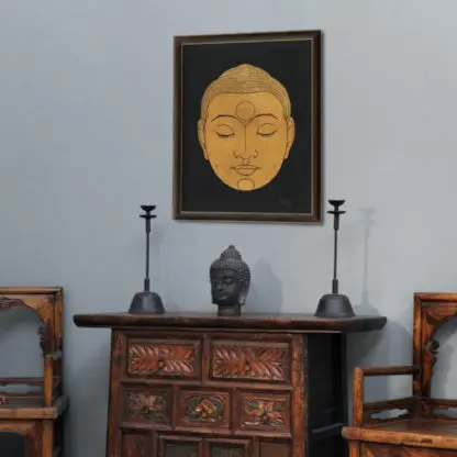 Head of Buddha (1943) - Tranh in khung kính gỗ sồi 60x80cm - Hình ảnh 2