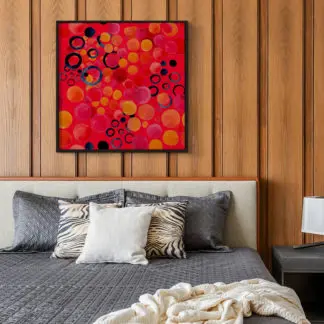 Tranh trừu tượng sắc đỏ canvas hiện đại