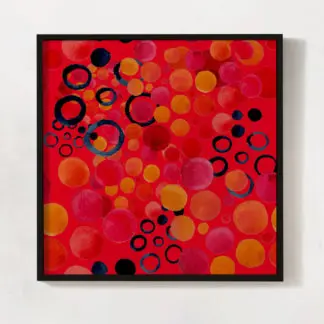 Tranh trừu tượng sắc đỏ canvas hiện đại