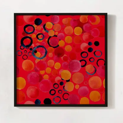 Tranh trừu tượng sắc đỏ canvas hiện đại