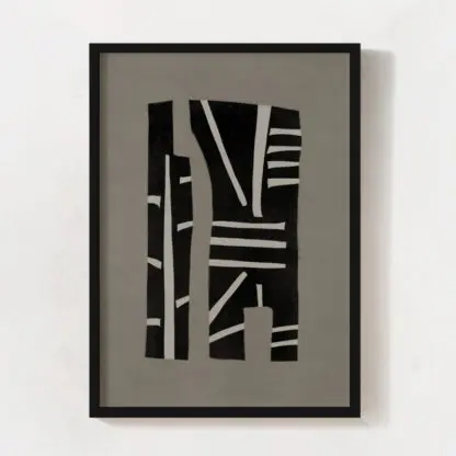 Geometric - Tranh canvas trừu tượng đen - Hình ảnh 3