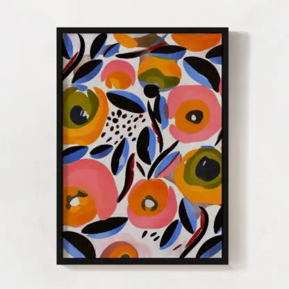 Tranh hiện đại canvas hoa và lá