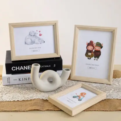 bộ khung ảnh để bàn Saki gỗ tự nhiên 3