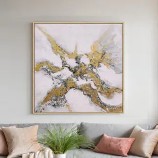 Tranh sơn dầu trừu tượng ánh kim