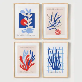 Coral - bộ 4 tranh treo tường san hô sắc màu