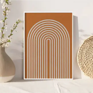 The warm curve - Tranh khung kính phong cách Boho đơn giản