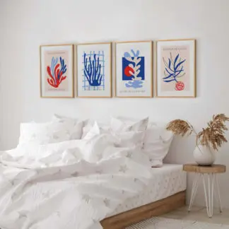 Coral - bộ 4 tranh treo tường san hô sắc màu