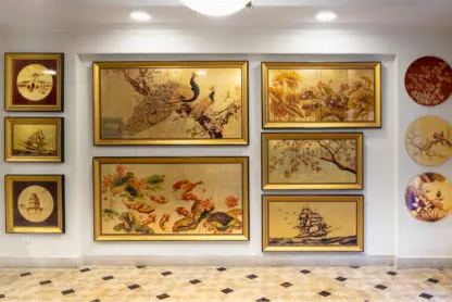 Tranh Thuận buồm sơn mài dát vàng 50x100 tặng tân gia, khai trương ý nghĩa - Hình ảnh 9