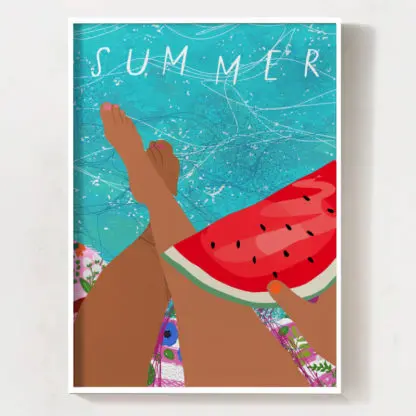 Summer - bộ 4 tranh treo tường khung kính sắc màu - Hình ảnh 4