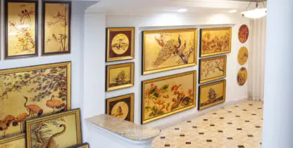 Khổng Tước Phú Quý - Tranh sơn mài dát vàng mang biểu tượng phú quý giàu sang - Hình ảnh 7