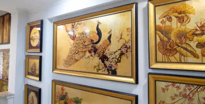 Khổng Tước Phú Quý - Tranh sơn mài dát vàng mang biểu tượng phú quý giàu sang - Hình ảnh 9
