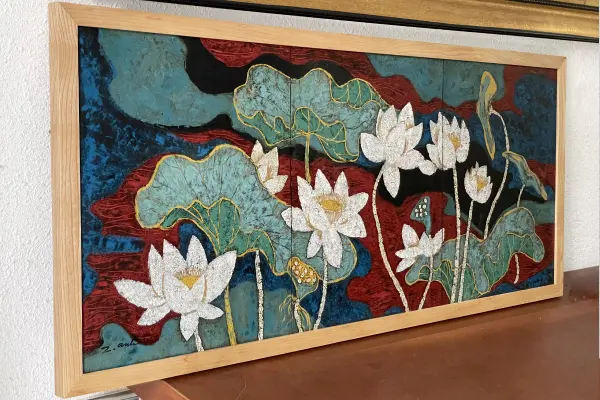 đóng khung tranh sơn mài 1