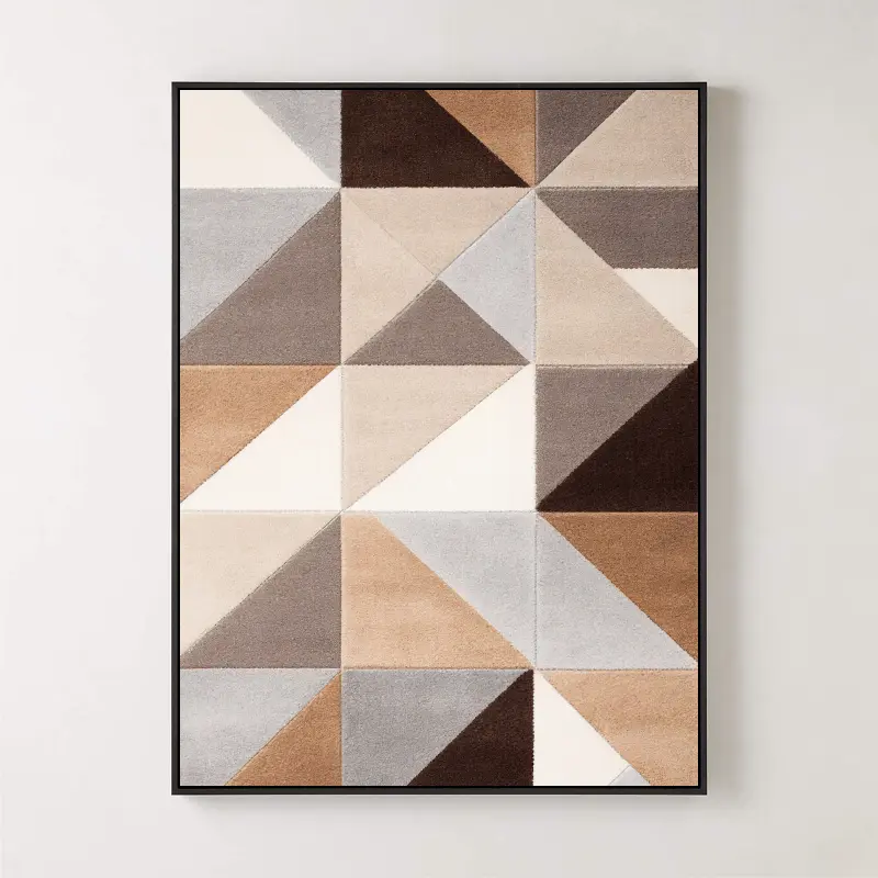 tranh canvas trừu tương hình hoc nâu