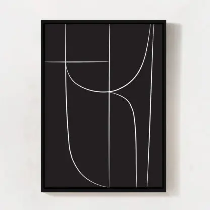 tranh line art nền đen