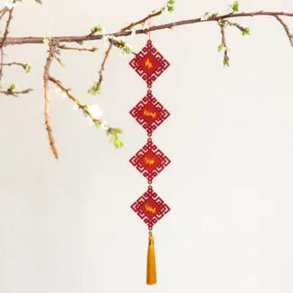 An Khang Thịnh Vượng - Liễn ngày tết, đồ treo tết màu đỏ trang trí cây đào, cây mai - AKTVD