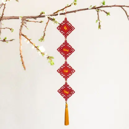 An Khang Thịnh Vượng - Liễn ngày tết, đồ treo tết màu đỏ trang trí cây đào, cây mai - AKTVD