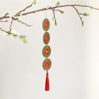 Vạn Sự Như Ý vàng - Liễn treo cây mai, cây đào, liễn chúc tết, quà tặng tết - Hình ảnh 3